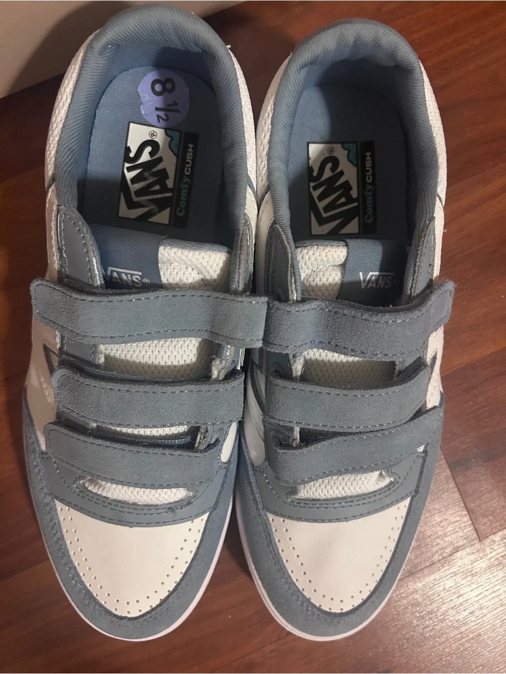 NWT Vans Lowland ComfyCush V Retro Sneakers Dusty Blue/White